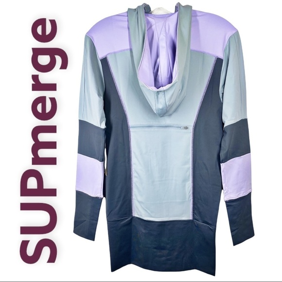 NWT SUPmerge Full Zip Hooded Long Sleeve Rash Guard, Size XS. - Picture 11 of 13